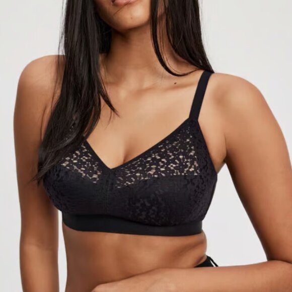 CHANTELLE EasyFeel Norah Comfort Supportive Wireless Bra - Black 34E (DD) NWT